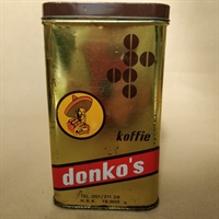 guldfarvet med bønner kvadratisk donkos koffie dåse retro kaffedåse 
